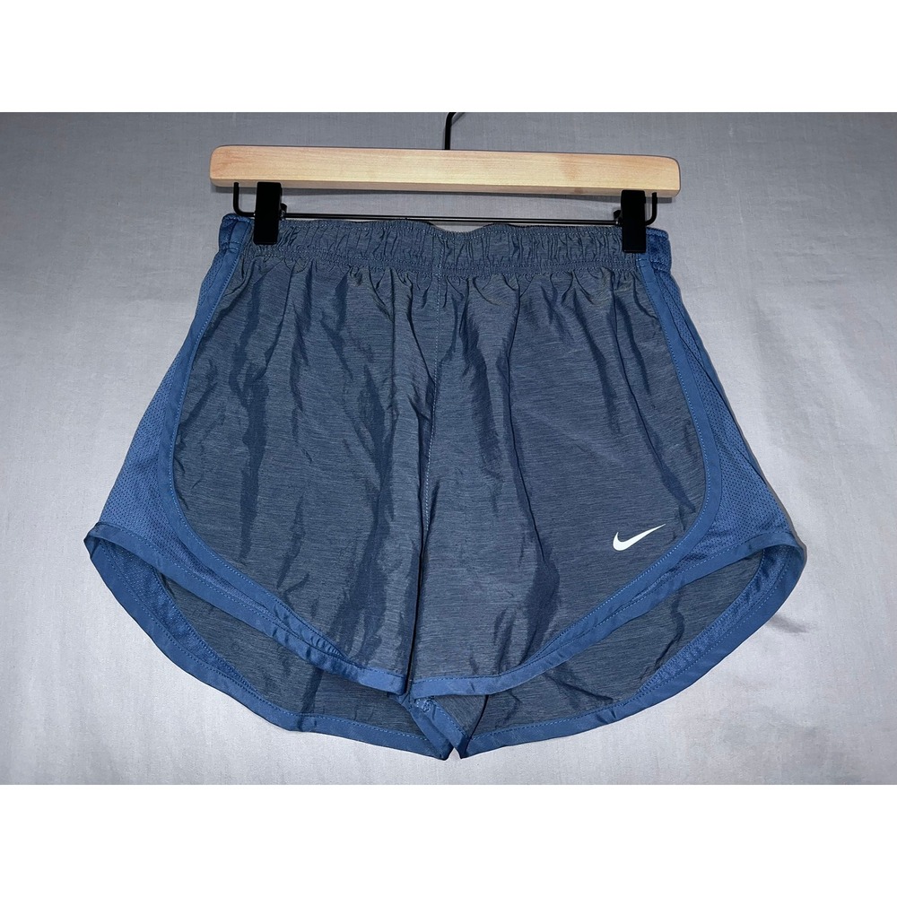Nike Dri-FIT Tempo Running Shorts Blue Heathered Mesh Panels Medium